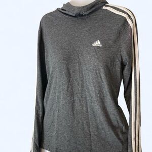 Adidas Grey hooded long sleeve top #activewear S